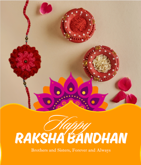 Handcrafted multi colour Classic Floral Crochet Rakhi