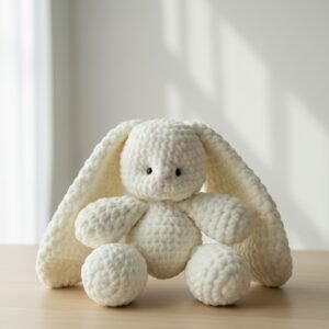 Handmade Crochet Bunny Plush – Soft Amigurumi Stuffed Animal Toy