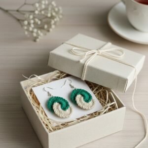 Lightweight Interlocking Spiral Fiber Art Jewelry Earrings
