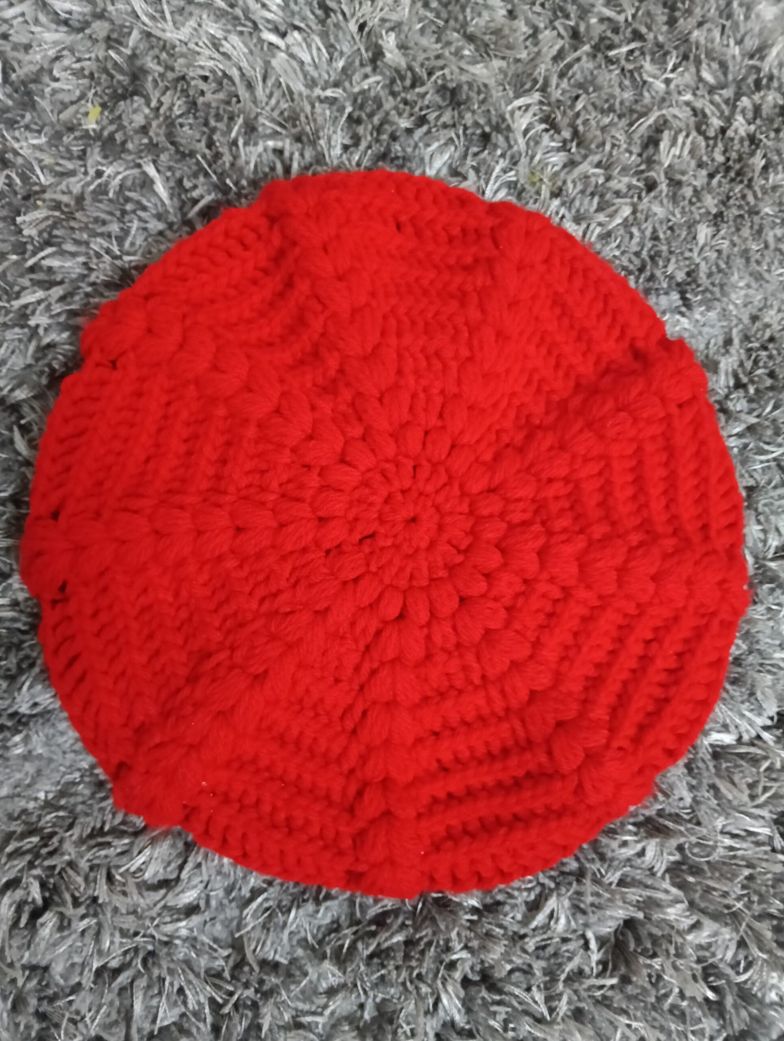 Crimson Artisan Crochet Beret - Image 4